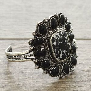 Native inspired Genuine Stone Cuff Bracelet